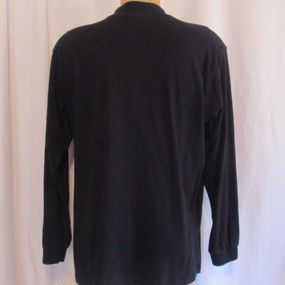 Adidas Shirt Large Black Long Sleeve Mock Neck Team Athletic 100% Cotton - Picture 3 of 7